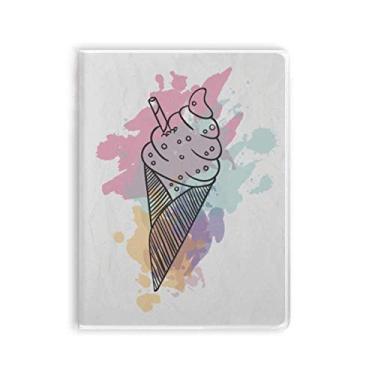Imagem de Caderno de pasta de goma de sorvete em barra e biscoitos em aquarela