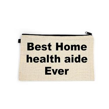 Imagem de Bolsa de maquiagem para auxiliar de saúde doméstica, presente para auxiliar de saúde em casa, melhor assistente de saúde em casa de todos os tempos, bolsa de higiene pessoal, para ela, bolsa de maquiagem para mulheres, bolsa de , Branco