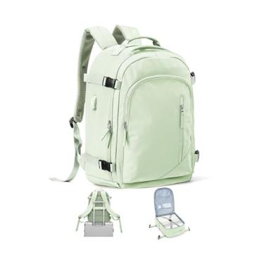 Imagem de Mochila de viagem para mulheres, mochila de viagem aprovada por voo, mochilas casuais bagagem de cabine, Verde claro, Large, P
