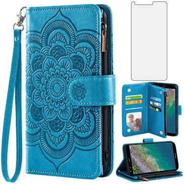 Imagem de Asuwish Capa de telefone para Nokia C01 Plus capa carteira com protetor de tela de vidro temperado e flor de couro flip porta-cartão de crédito suporte acessórios de celular TPU C 01 C01Plus C1 2ª