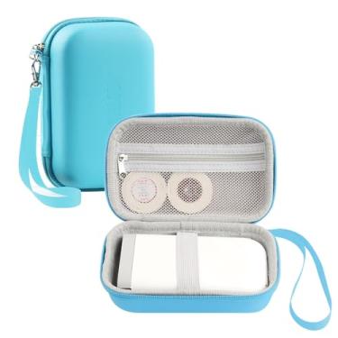 Imagem de Estojo de viagem para etiquetadora PU, material EVA, compatível com Phomemo D30|D35|NELKO P21|NIIMBOT D11|JADENS D110|SUPVAN E10, azul