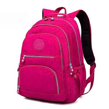 Imagem de Mochila Bolsa Fofa Moderna Pink Feminina Estilosa Colorida Elegante Academia Impermeável Estudante Escolar Faculdade Viagem Trabalho Treino Fashion Mochilas Para Notebook Linda Passeio Leve Grande