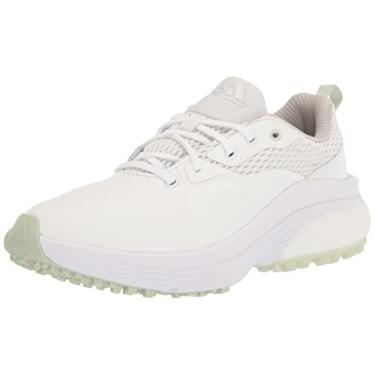 Imagem de adidas Tênis de golfe feminino Solarmotion, Calçado branco/prata metálico/verde linho, 39