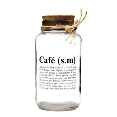 Imagem de Pote Hermético Vidro 750 Ml Decorativo Significado Café - Maryland Dec