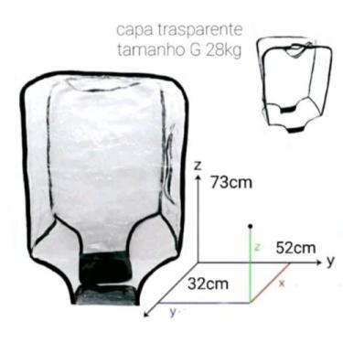 Imagem de Capa para mala transparente plastica tamanho P 10KL M 23KL G 28KL GG32