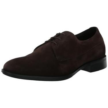 Imagem de BOSS Sapato social masculino Colby Smooth Suede Lace Up Derby Oxford Sapatilha, Solo marrom, 38