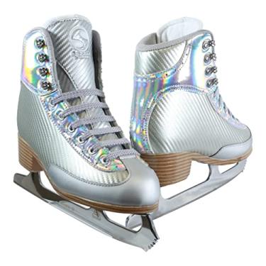 Imagem de Patins de gelo Jackson Softec Nova Silver para mulheres/meninas - Tamanho feminino 5