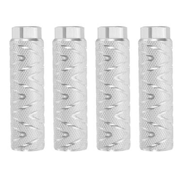 Imagem de PATIKIL Pegs de bicicleta em forma de S de liga de alumínio para eixos de 9,5 cm, pacote com 4 pinos de bicicleta antiderrapantes, suportes de banco traseiro para BMX Mountain Bike Cycling Stunt Peg,