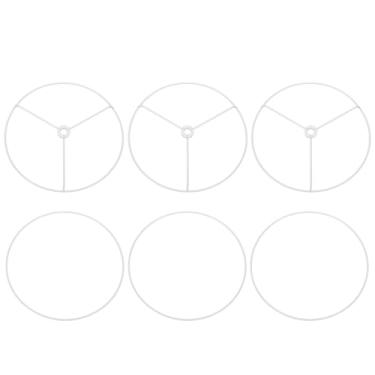 Imagem de PATIKIL Anel de abajur de 19 cm, conjunto de 3 conjuntos de abajur de metal, armação de arame, moldura de abajur faça você mesmo, anel forte para abajur de mesa, branco