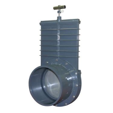 Imagem de Valterra Válvula de portão métrica de PVC 8801, preta, deslizante de 200 mm