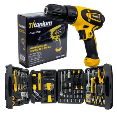 Imagem de Parafusadeira e Furadeira 3/8 Com Kit de Ferramentas 189 Peças Fasterr