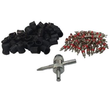 Imagem de Chave Saca Valvula Pneus 4 Lados  50 Nucleos  50 Tampinhas - ROTTA