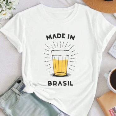 Imagem de T-shirt Camiseta Blusinha Feminina 100% Algodão Made In Brasil - NoBra