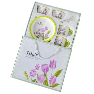 Imagem de Personalidade criativa utensílios de mesa domésticos para perda de peso prato divisória de comida para uma pessoa -, comida para duas pessoas 2 tigelas 2 colheres 2 xícaras 2 pratos