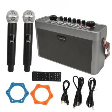 Imagem de Máquina de karaokê de Vomeko com 2 placa de som para microfones sem fio, alto -falante Bluetooth e LL em um, karaokê portátil, máquina de canto, para transmissão ao vivo em todo o
