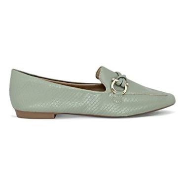 Imagem de Mocassim Sua Cia Loafer Bico Fino Casual Feminino Conforto, Verde, 38
