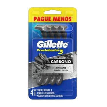 Imagem de Apar.prestobarba 3 masculino carbono 4x1 - Gillette