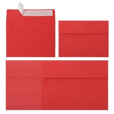 Imagem de PATIKIL Pacote com 24 envelopes A2, envelopes vermelhos autovedantes para cartões postais de casamento, fotos, anúncios, correspondências, tamanho 10 x 14 cm