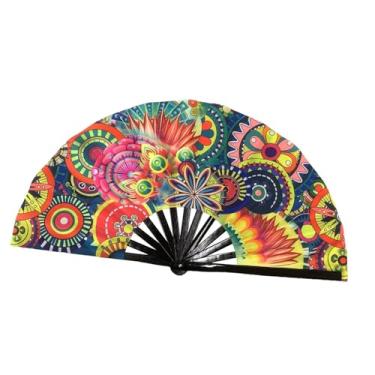 Imagem de Vaveren Leque de mão dobrável Kung Fu para eventos festivos, boates e dias quentes de dança, Engrenagens