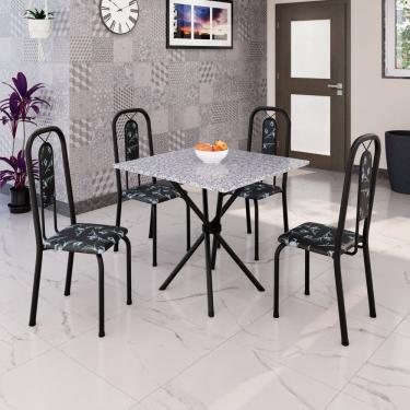 Imagem de Conjunto para Sala de Jantar com 4 Cadeiras Lívia Preto