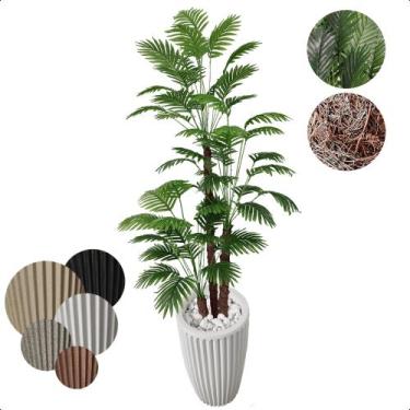 Imagem de Arvore Coqueiro Anão Grande Planta Artificial com Vaso Decorativo - Fl