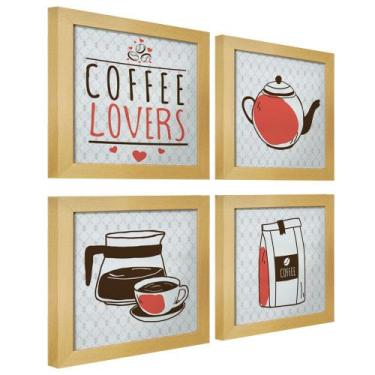 Imagem de Quadro Decorativo Cozinha Café Padaria Copa 20x20cm Kit 4 un - SHD  So
