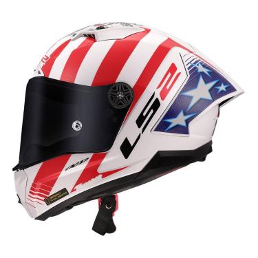 Imagem de Capacete Ls2 FF805 Thunder C GP Baz Réplica Branco Azul e Vermelho