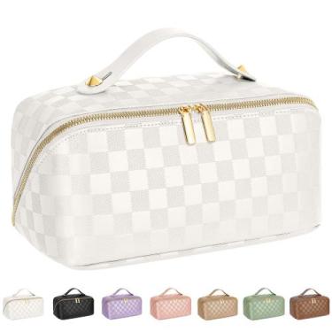 Imagem de Bolsa de cosméticos de viagem ALEXTINA de couro PU impermeável de gran