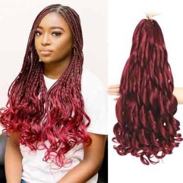 Imagem de Braiding Hair conrora French Curly 30 cm, 8 pacotes, cor de vinho