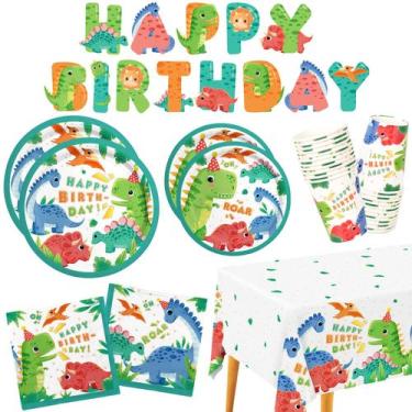 Imagem de Conjunto de suprimentos de festa Gatherfun Dinosaur Birthday para 25 c