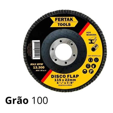 Imagem de 10 Disco Flap 115Mm 4.1/2 Madeira E Aço Cônico Grão100 Ferta