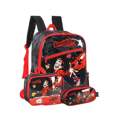 Imagem de Mochila Costas Enaldinho Youtuber Lancheira Estojo Duplo