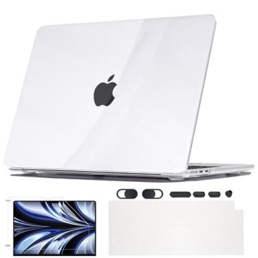 Imagem de Seanai Compatível com MacBook Air 13,5 polegadas 2025 2024 2023 2022 versão M4 M3 M2 Chip A3240 A3113 A2681 capa, capa rígida de plástico para teclado, película de tela, plugue de poeira, transparente