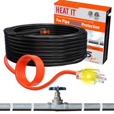 Imagem de Fita térmica para tubos de água Cabo de aquecimento HEATIT 35 pés com 