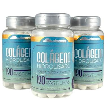 Imagem de Kit 3x Colageno Hidrolisado 120 Comprimidos Colageno com Vitamina C VitaGenus