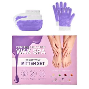 Imagem de KmaxShip 10-Minute Paraffin Hand & Foot Treatments, Self Contained Paraffin Wax Gloves and Booties Set for Intensive Hydration At Home (Lavender)