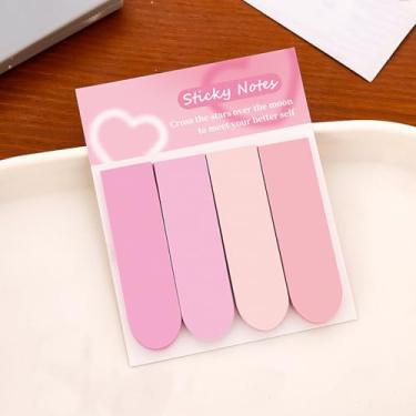 Imagem de 8 peças/2 conjuntos de blocos de notas adesivas para anotação de cores, notas de tabulação, páginas graváveis, marcadores, fichários, cadernos, arquivos de classificação (160 folhas, rosa)