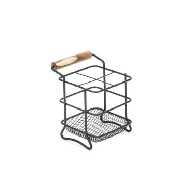 Imagem de Porta Talher Escorredor Com Divisória Preto Arthi