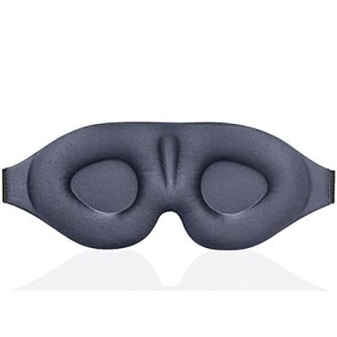 Imagem de Máscaras de dormir blackout para mulheres e homens máscara para dormir com pressão zero - design ergonômico com faixa elástica ajustável para descanso de dormir - cinza