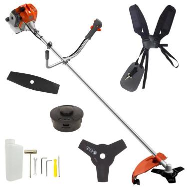 Imagem de Roçadeira Robusta À Gasolina Tekna RL430ACNTK 43cc 1,7HP de Potência 2 Tempos Alta Rotação Completa Com Carretel Nylon + Faca 2 Pontas + Faca 3 Pontas