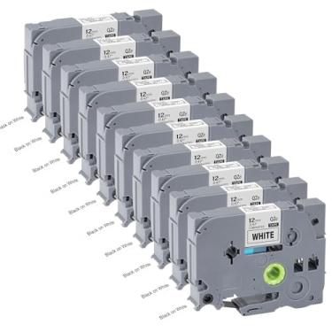 Imagem de Pacote com 10 12 mm 0,47 TZe TZ Fita de substituição para Brother P Touch Label Tape TZe-231 TZe231 Compatível com Brother PT-D210 PT-D220 PT-H110 PT-D410 PT-P710BT