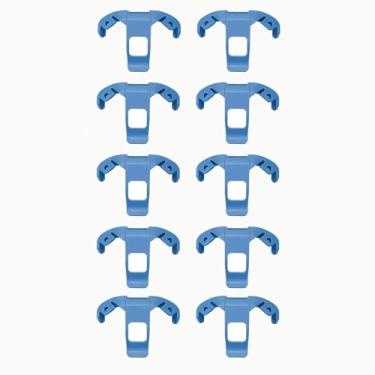 Imagem de Clipe de 10 peças para scanner de código de barras Zebra TC51 TC52 TC52X TC56 TC57 TC57X TC52AX - Suporte de transporte de cinto, capa de telefone de plástico e coldre PN: SG-TC5X-CLIPHC1-01 (azul)