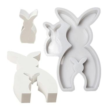Imagem de Moldes de Silicone de Coelhos para Páscoa | Arte para Peça Central em Gesso e Cimento de Coelho | Molde para Criação,Para Decoração de Mesa de Jantar em Casamentos e