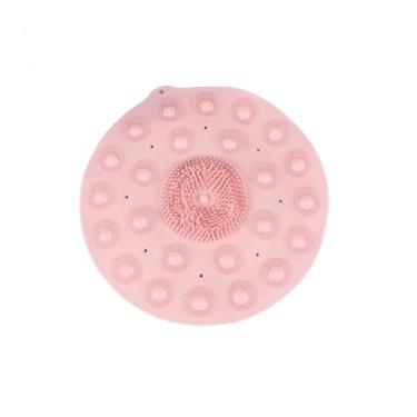 Imagem de Tapete de Box de Silicone Redondo Antiderrapante Massageador Limpeza Pés Banho, tapete de varanda ou para massagem após banho(Rosa)