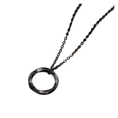 Imagem de Colares masculinos, colar masculino com pingente redondo de aço inoxidável, cor prata, para presente, Dourado, One Size