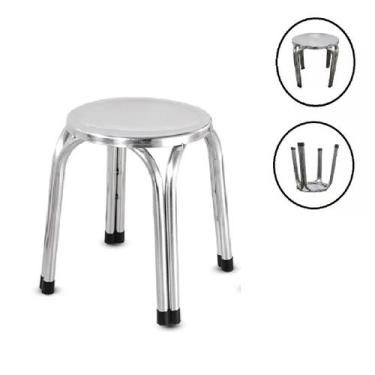 Imagem de Banqueta em Aço Inox Banco Mocho 30cm Hospital Clinicas - Fx