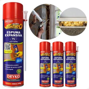 Imagem de Kit 4 Espuma Expansiva poliuretano pu Vedação Profissional Uso Geral 5