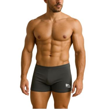 Imagem de Sunga Masculina Boxer Natação Praia Lisa Grafite Adulto Premium Progne Sports-Unissex