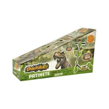 Imagem de Patinete com Cesta Dinossauro 3 Rodas - DM Toys