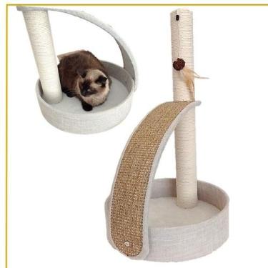 Imagem de Brinquedo Arranhador Caminha para Gatos Barco Sisal Bolinha - Jambo, B